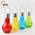 Promotion quality metal hemp rope 0.4w solar hanging glass bottle ball light outdoor solar lamps